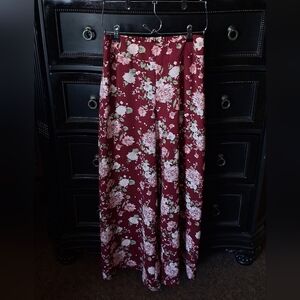 Floral Burgundy Flare Pant